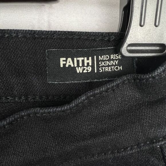 Buffalo David Bitton Faith Mid Rise Skinny Black Denim‎ Jeans Embroidered Floral - Picture 11 of 12